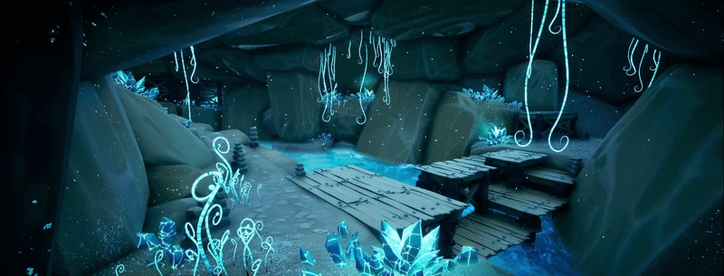 Bioluminescent cave environment from Crankles Improved